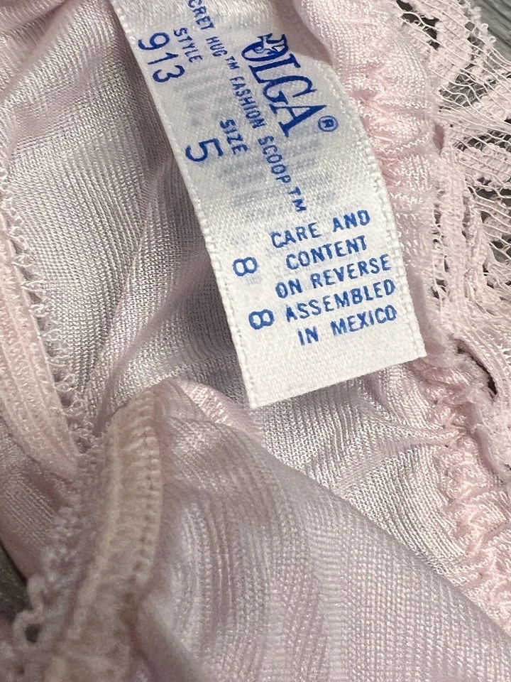 Bragas románticas vintage Olga rosa satinado encaje mojado corte alto talla 5 #10 Foto 4 de 4