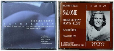 Lot of 2 CDs: Strauss: Salome - K Schroder, Borkh, Lorenz & Wagners Tannhäuser
