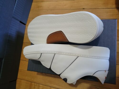 Ermenegildo Zegna Men's Tiziano in White Calfskin Leather Low-Top Sneakers. US 7 - Picture 8 of 9