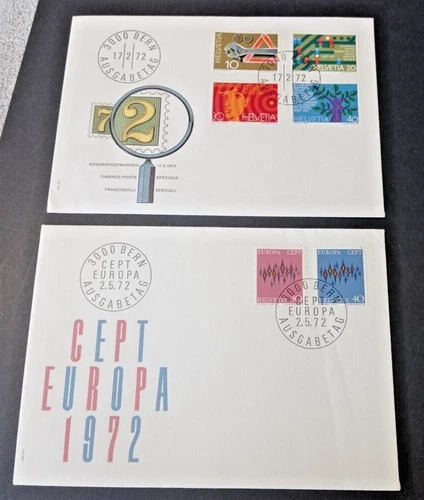 Switzerland 1972  Events and Europa Sets Stamp First Day Covers
