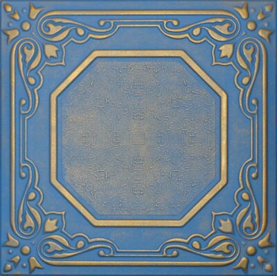 Glue Up White Decorative Ceiling Tiles R32W Blue Accent Gold Sale