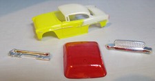 "NEW" T-DASH 50'S COUPE YELLOW/WHITE TWO TONE T JET BODY RED WINDSHIELD 