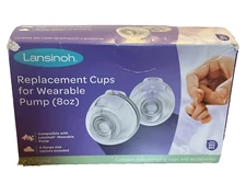 Lansinoh Wearable Pump Replacement Cups with Flanges, Postpartum Essentials 2ct