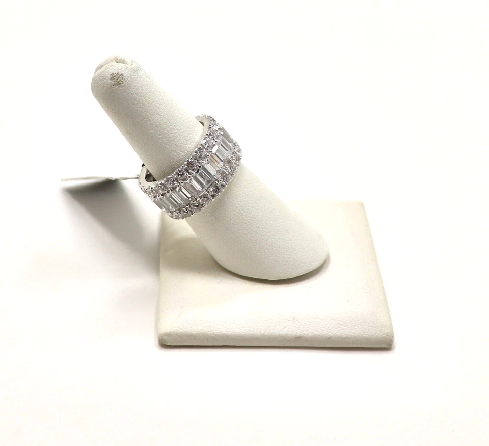 Banda de eternidad baguette de circonita cúbica CRISLU plata esterlina platino 0,925 talla -7 Foto 4 de 4