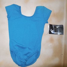 MotionWear Short Sleeve Cotton Spandex Leotard Dance Ballet Shopworn Shoulders