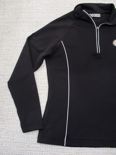 Kate Lord Womens Medium Black 1/4 Zip Ropes Long Sleeve Pullover - Picture 2 of 12