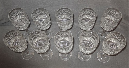 STUNNING 10-PC.SET CRYSTAL LONG STEMED GLASSES EXTREMELY NICE 10'' TALL - Picture 3 of 6
