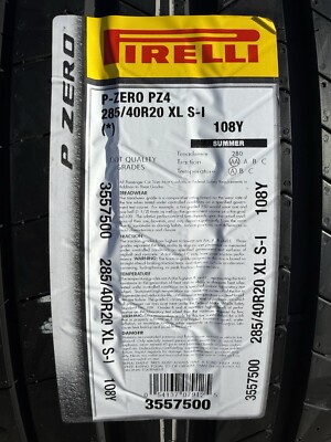 Set of TWO BRAND NEW 285/40R20 108Y Pirelli P Zero PZ4 Sport Tires
