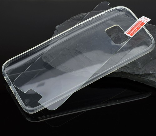 Funda De Silicona Transparente Para Samsung Galaxy S7 + Cristal 9H - Imagen 6 de 6