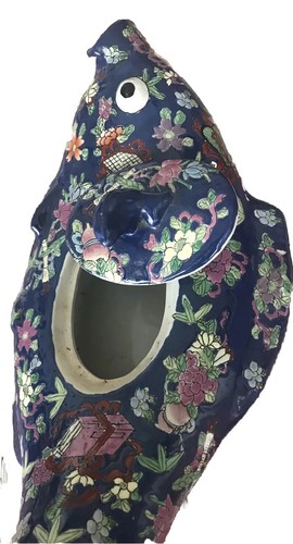 KOI Fisch Porzellan asiatischer Stil Dose Chinoiserie Chic Hollywood Regency Dekor - Bild 4 von 12