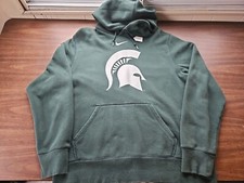 Nike Michigan State Spartans Hoodie Embroidered Center Swoosh NCAA Mens XL Green