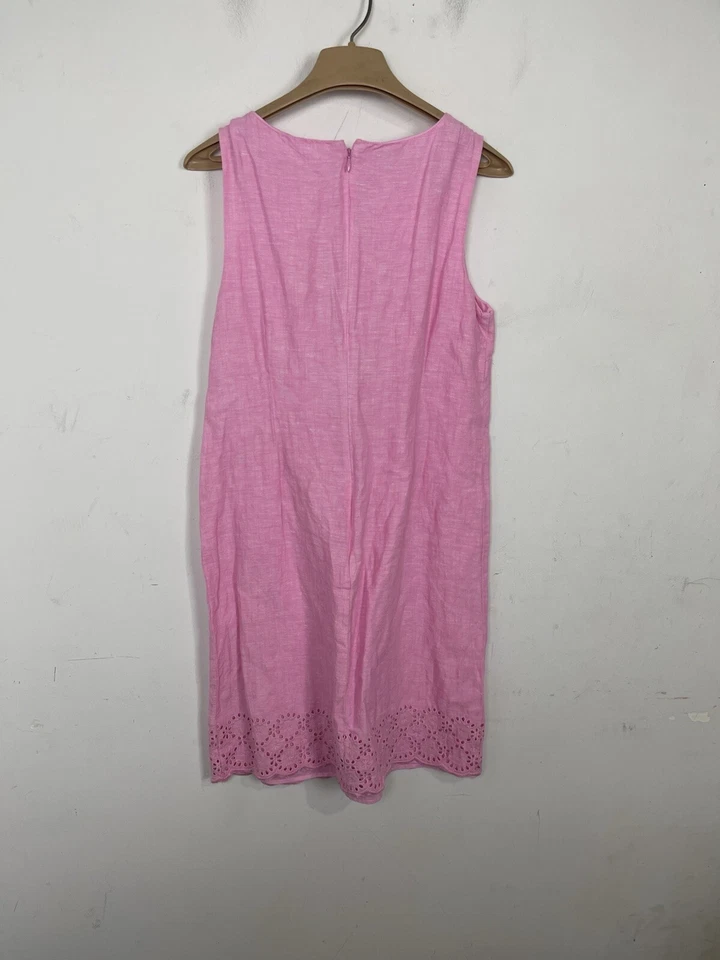 Vestido Talbots Mujer 8 Rosa Preppy Ojales Encaje Coqueta Femenino Día de San Valentín Foto 3 de 4