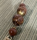 Vintage Brown marbled beaded long Chain Necklace Fashion Costume Beautiful — photo 9