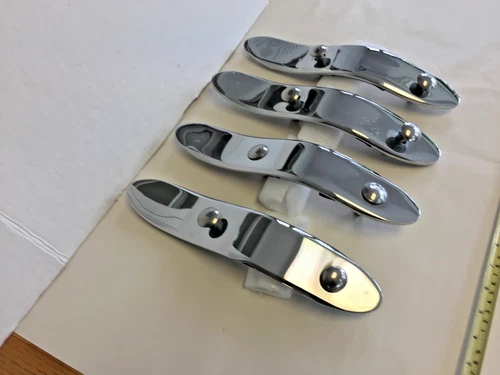 SET OF 4 CHROME BUMPER GUARDS 1934 PLYMOUTH WITH BACKS & BOLTS STREETROD DODGE