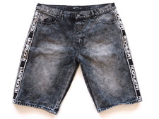 Rocawear Black Denim Jean Skater Baggy Loose Hip Hop Shorts Men's 38 x 13 Inseam