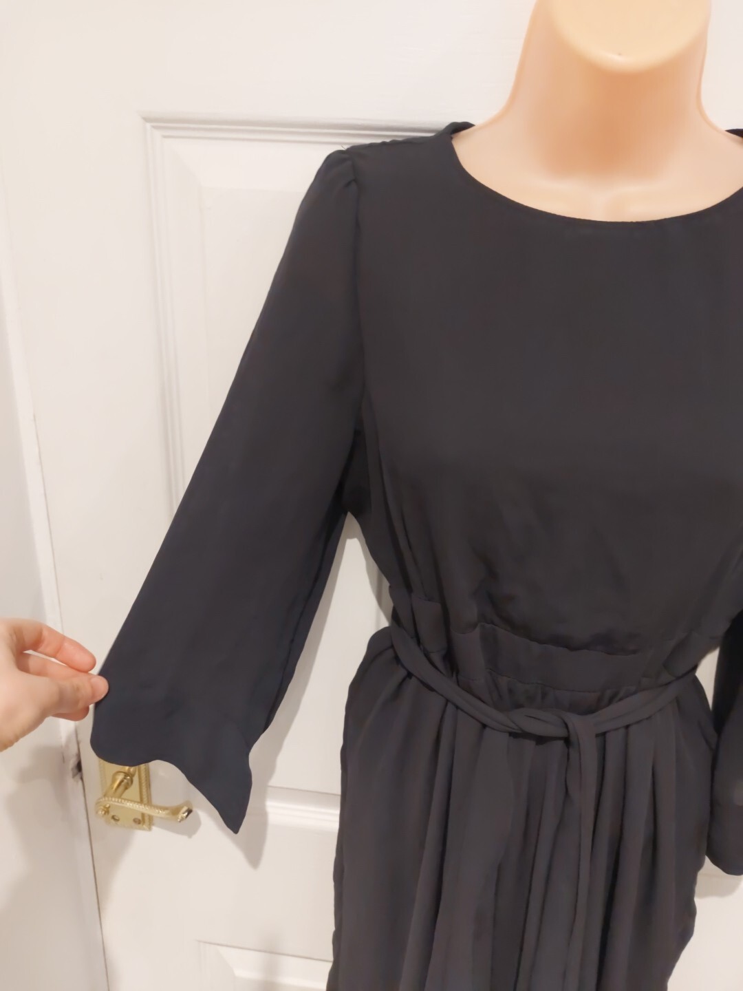 Zara Basic Collection Navy Chiffon Floaty backles… - image 2