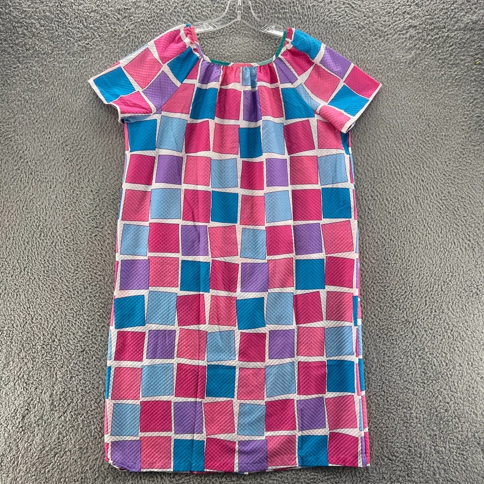 Vestido Casa Granada Vintage Mujer Mediano Años 70 60 Pastel Bata Perla A Presión Foto 2 de 4