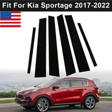 For Kia Sportage 2017-2021 2022 Gloss Black Door Trim Pillar Posts Window Cover