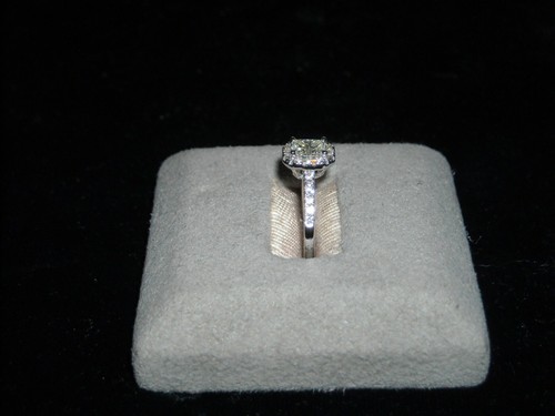 512 18k white gold radiant diamond halo engagement ring .92 TCW H VS 2 3.4 gram - Picture 6 of 7