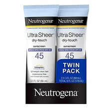 Neutrogena Ultra Sheer Sunscreen SPF 45 Twin Pack, 6 Oz