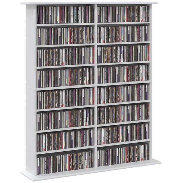 Medienregal, 8 Ebenen, Dvd-Regal Mit 12 Verstellbaren BöDen, 16 FäCher-image