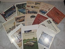 Lot of 14 Vintage 1950s-70s Automotive Print Ads & Brochures - Cadillac, Nash...