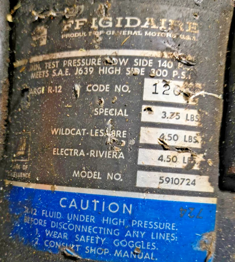 Compresor de aire acondicionado Buick Skylark GS Wildcat Riviera Electra LeSabre 1969-76 5910724 Foto 2 de 2