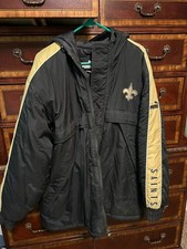 Vintage 1990's New Orleans Saints Puma NFL  Jacket With Hood Size L Y2K