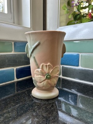 Vintage Weller Vase Dogwood Wild Rose 1930 s Excellent 
