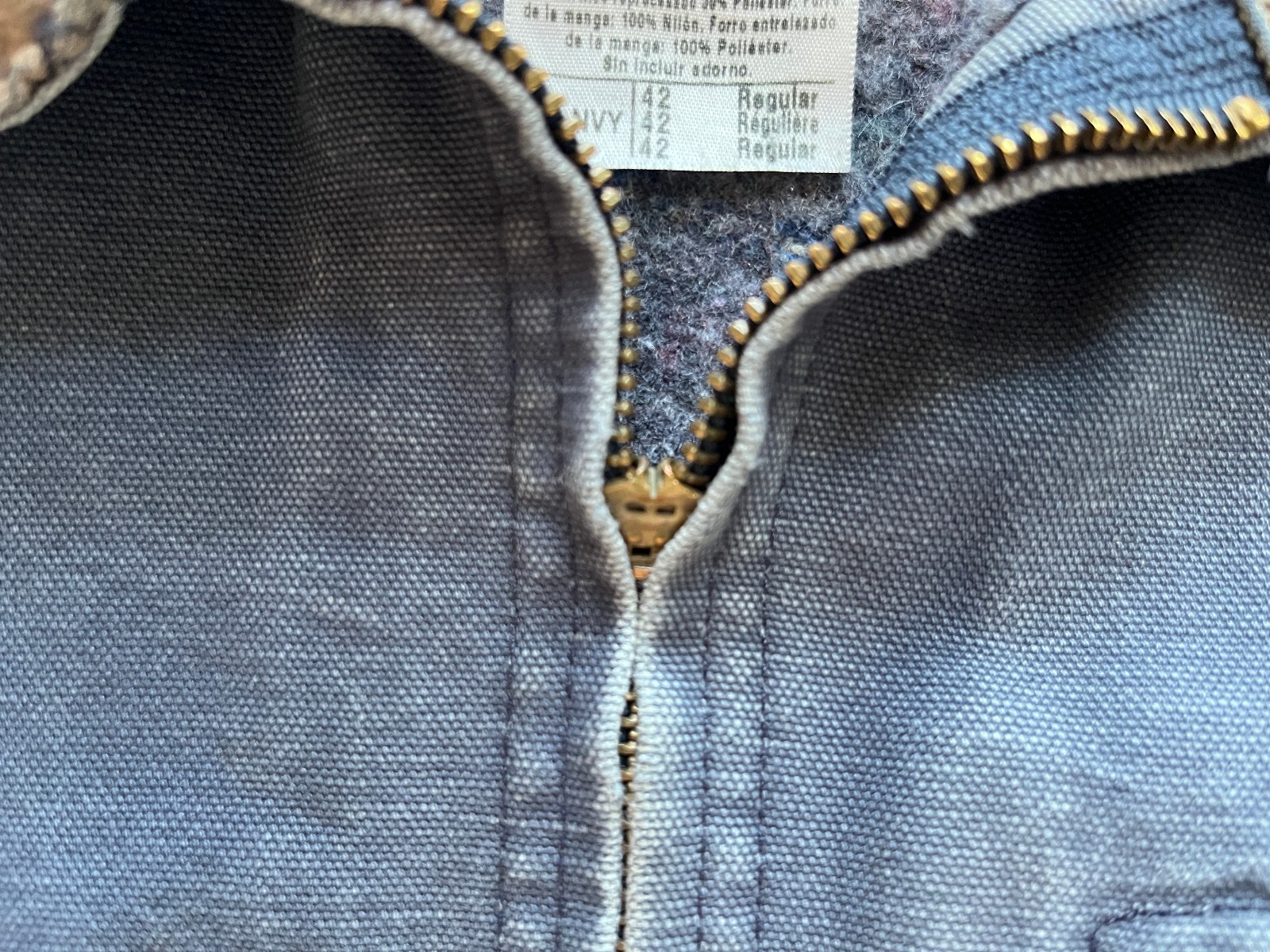 Vintage Carhartt J01 NVY Detroit Jacket Size 42 Regular Workwear Blanket Lining image 6