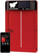 ORIGINAL RUN-CHICKEN Door  (Red) Automatic Chicken Coop Door Solar App contol