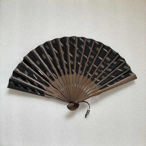 Folding Sensu Fan made of linen fabric bamboo | eBay