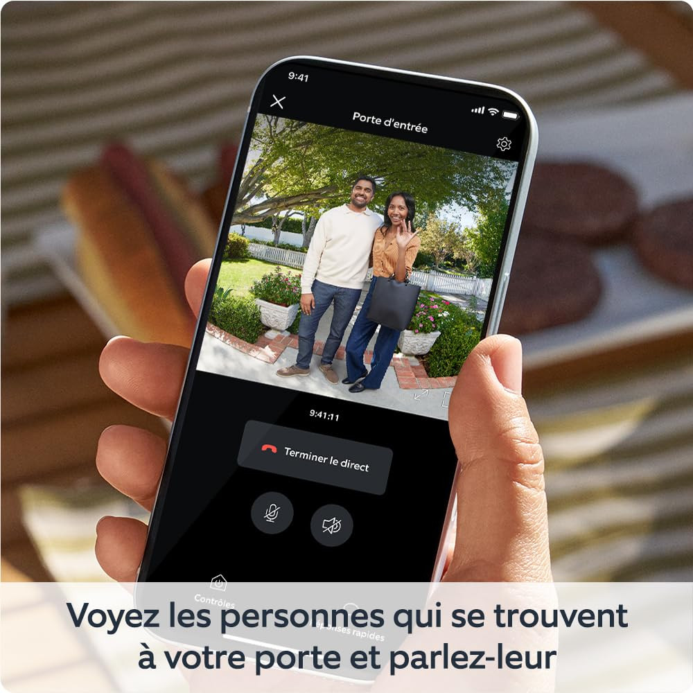 Sonnette Vidéo Sans Fil à Détection de Mouvement avec Caméra Intérieure HD - 3
