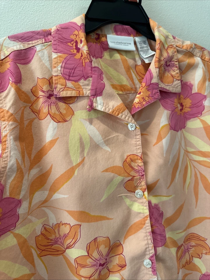 Liz Claiborne Womens Floral 2 Piece Pajama Sleepwear Set XL Top W/ Large Bottoms - Image 2 of 4