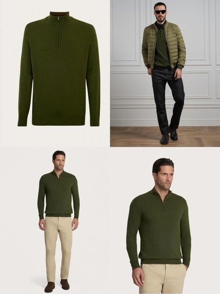Men Camicissima Sweater Green Viscose XXL