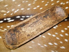Carved Wooden Dough Bowl Primitive Wood tray Trencher Baguette Decor 18 3/4"