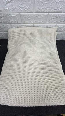 Boll & Branch Natural Waffle Blanket Queen Pristine Condition