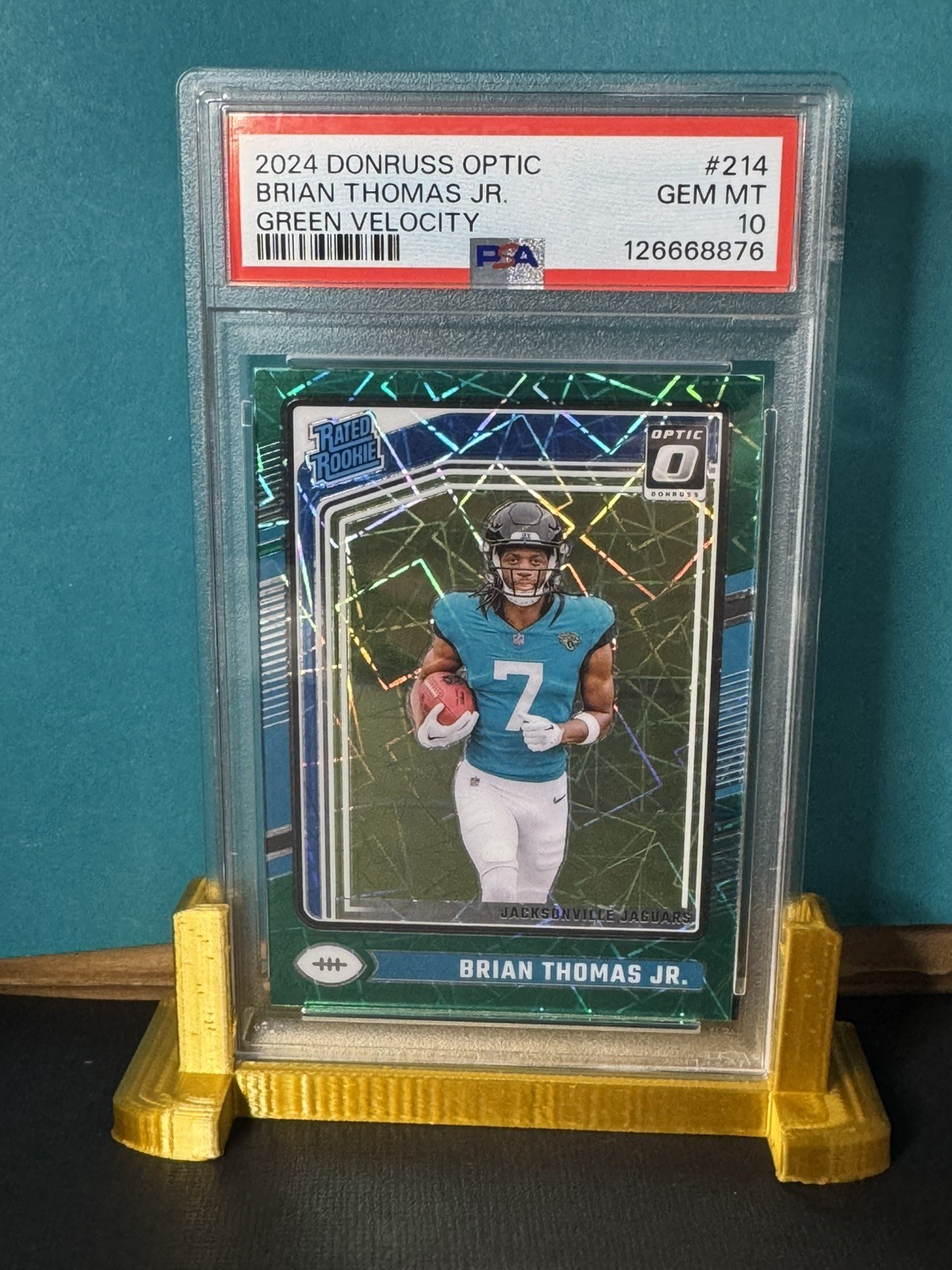 2024 PANINI DONRUSS OPTIC GREEN VELOCITY #214 BRIAN THOMAS JR. ROOKIE RC PSA 10