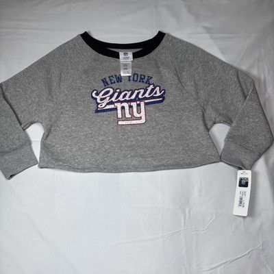 Girls New York Giants Pullover Cropped Gray Nwt MSRP $30 Team Apparel 6X