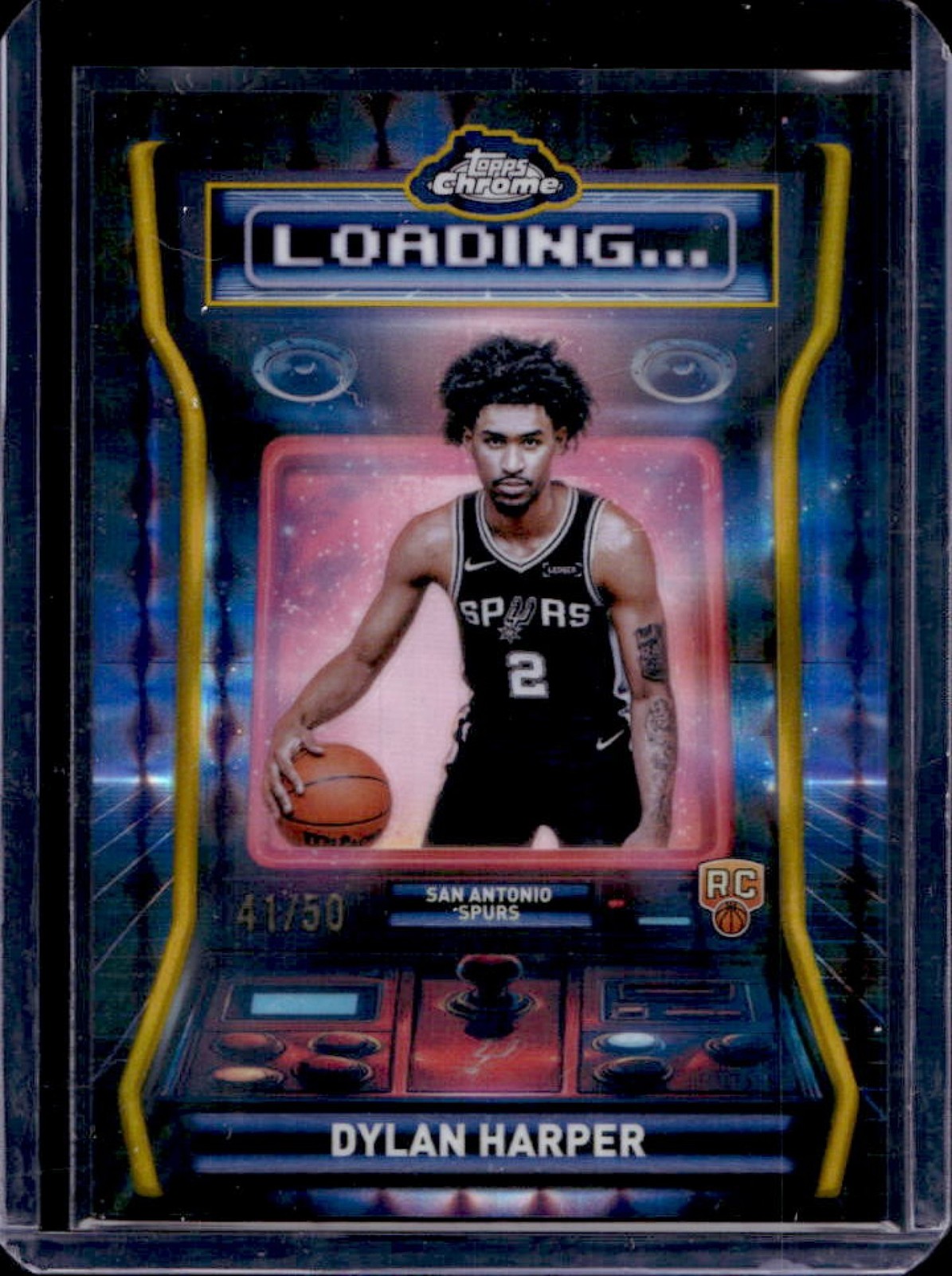 2025-26 Topps Chrome Dylan Harper Loading RC Geometric Gold Refractor #41/50