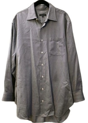 Robert Talbott Men's Dress Shirt Herringbone Pattern Black & White 16 1/2-34
