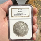 1887 Morgan Silver Dollar $1 NGC MS65 Philadelphia Mint Cert 3199274-007
