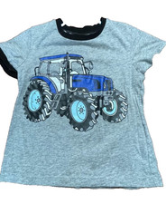 Blue Tractor Graphic Print Sleepwear T-Shirt Shorts Set Boy Toddler Sz 5T