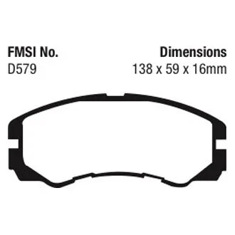 For Isuzu Rodeo Sport 01-03 Brake Pads EBC Greenstuff 6000 Series Truck & SUV - Image 2 of 3