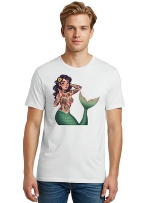 Sailor-Jessy-Mermaid Mens Graphic Tee, 100% Cotton, Casual Summer Wear