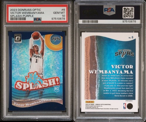 Victor Wembanyama [Purple] #4 2024 Panini Donruss Optic Splash card