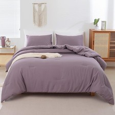 Dusty Purple Comforter Set Queen 90x90", 3pcs 1 Boho Comforter  2 Pillowcases 