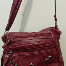 Damen Umhängetasche Crossbody rot Kunstleder...
