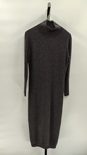 Quince Women Mongolian Cashmere Turtleneck Midi Sweater Dress Charcoal XS