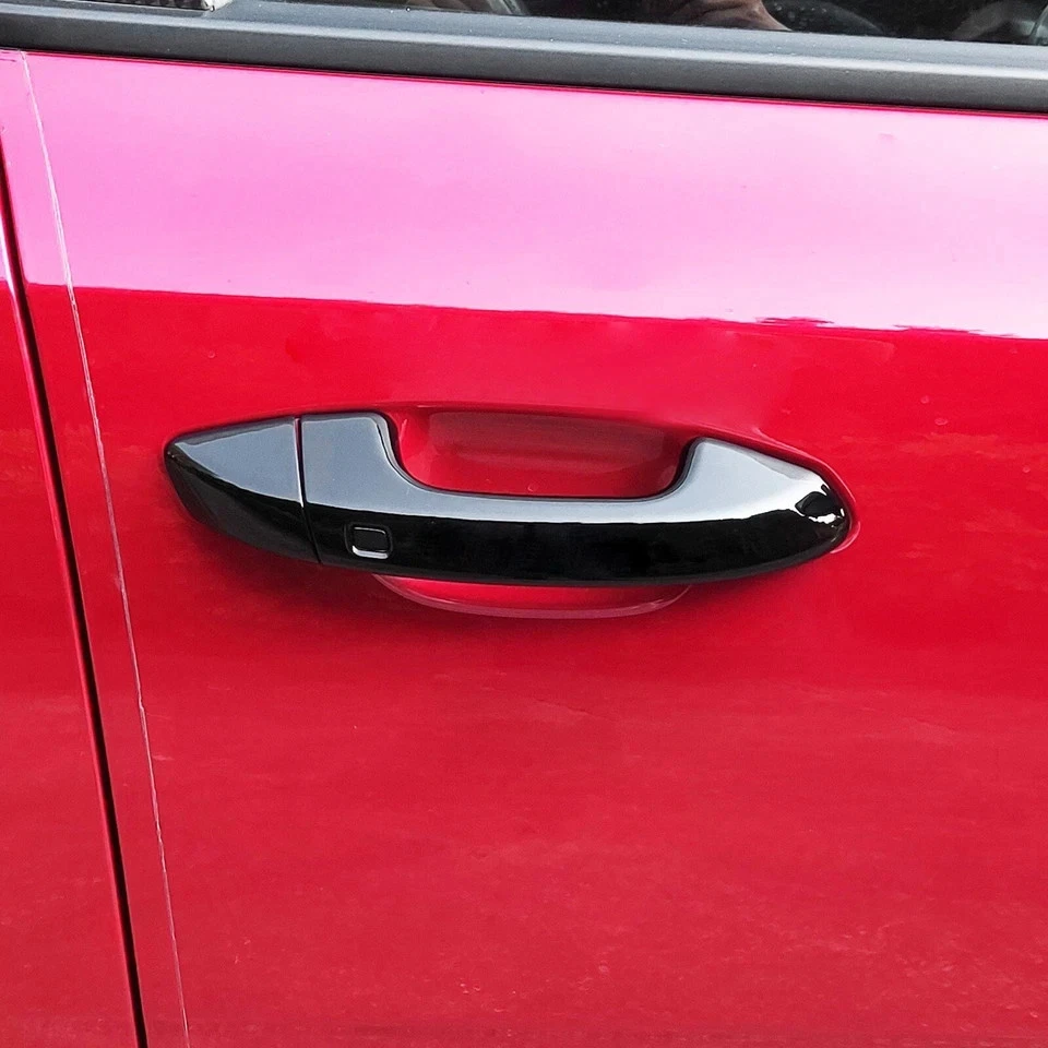 Tapa de manija de puerta exterior negra brillante 4 piezas para accesorios Kia Stinger Foto 2 de 4